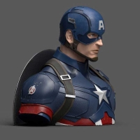 BBSM015 Captain America Bust Bank 20-cm